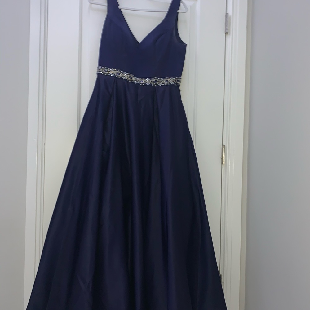 navy blue prom dress